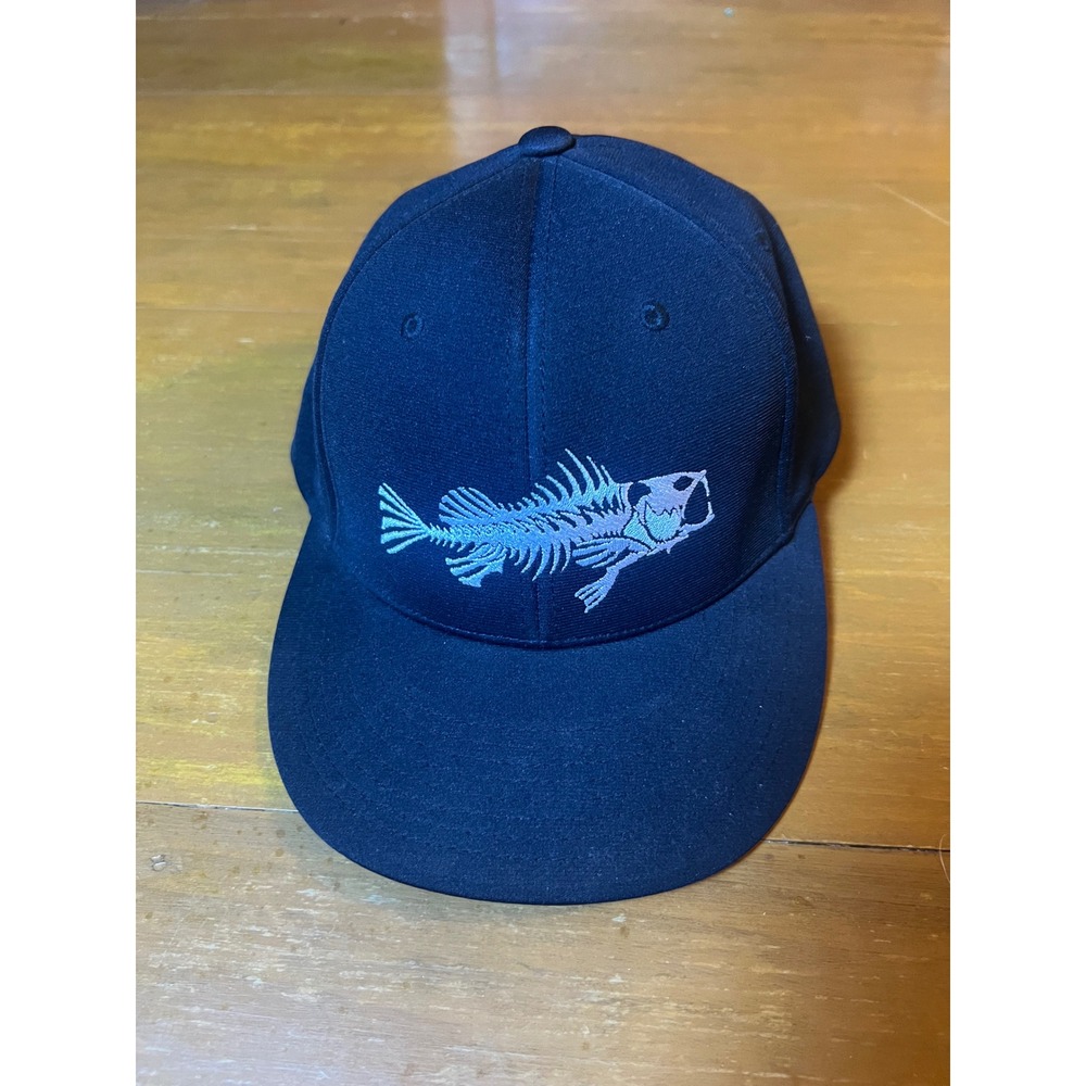 Richardson PTS20 TW Pro Gear Fish‎ Skeleton Flexfit Hat Navy Blue SM-MD Cap